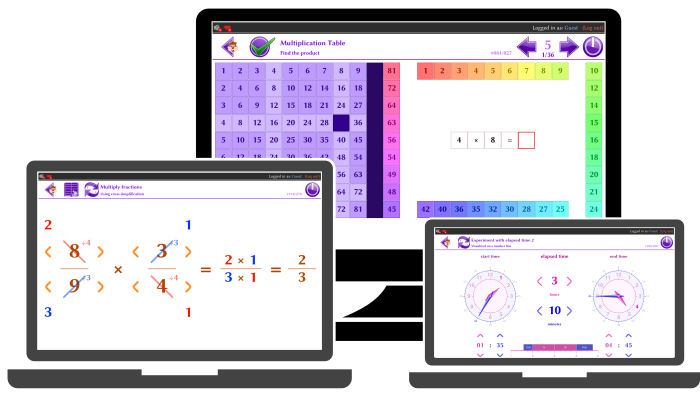 eduActiv8 interface shown on three different screens